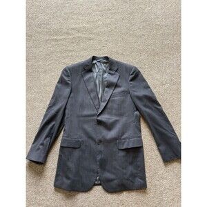 Brooks Brothers Bespoke Gray Stripe Wool Suit Jacket 40 Single-Breasted Classic
